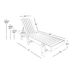 Chaise longue inclinable sans accoudoirs Polytrends Altura en polyéthylène écologique résistant aux intempéries (ensemble de 2)