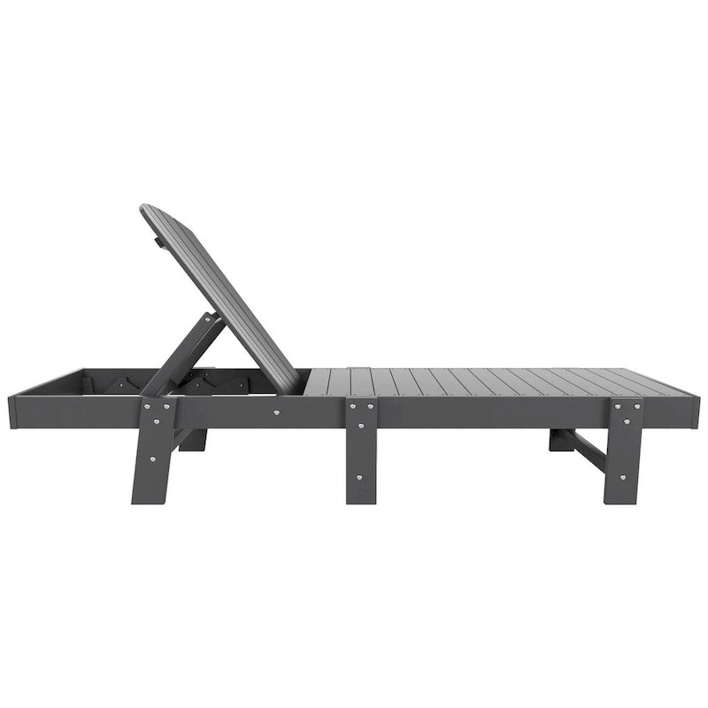 Chaise longue inclinable sans accoudoirs Polytrends Altura en polyéthylène écologique résistant aux intempéries (ensemble de 2)