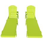 Chaise longue inclinable sans accoudoirs Polytrends Altura en polyéthylène écologique résistant aux intempéries (ensemble de 2)