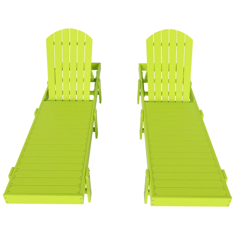 Chaise longue inclinable sans accoudoirs Polytrends Altura en polyéthylène écologique résistant aux intempéries (ensemble de 2)