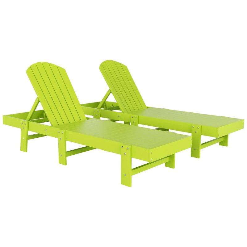 Chaise longue inclinable sans accoudoirs Polytrends Altura en polyéthylène écologique résistant aux intempéries (ensemble de 2)
