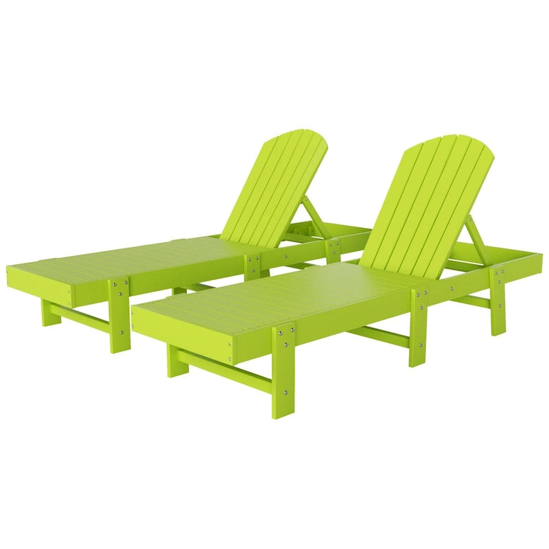 Chaise longue inclinable sans accoudoirs Polytrends Altura en polyéthylène écologique résistant aux intempéries (ensemble de 2)