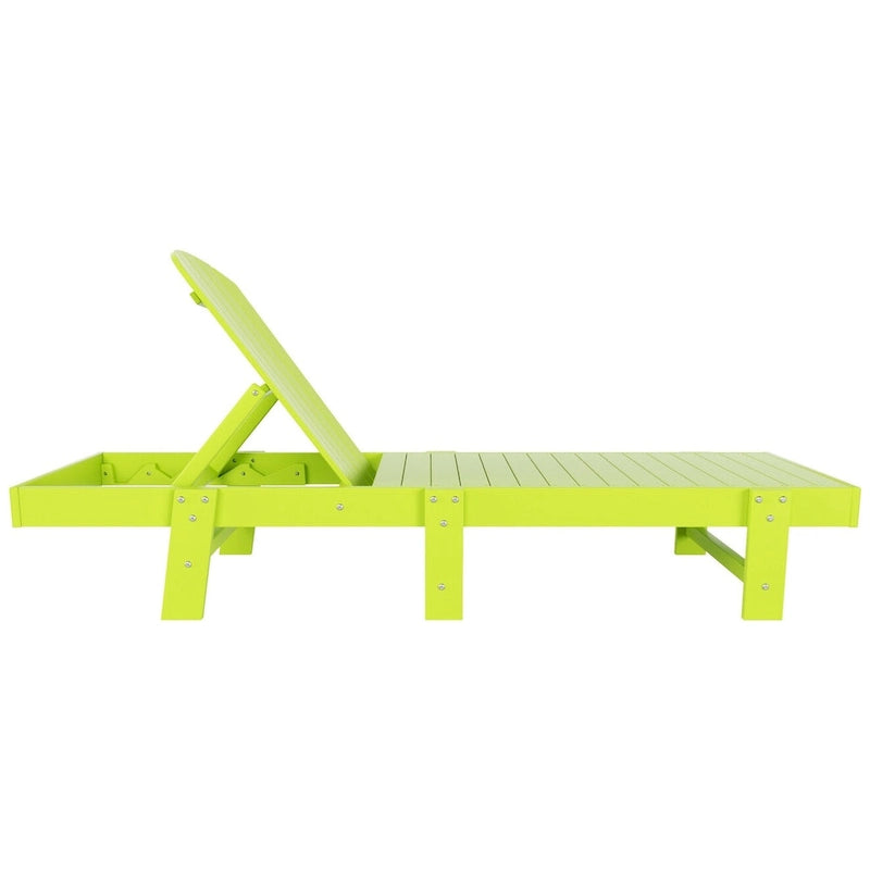 Chaise longue inclinable sans accoudoirs Polytrends Altura en polyéthylène écologique résistant aux intempéries (ensemble de 2)