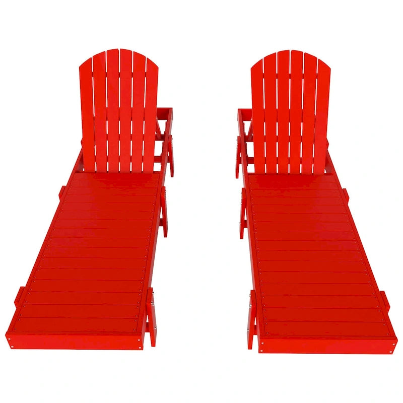 Chaise longue inclinable sans accoudoirs Polytrends Altura en polyéthylène écologique résistant aux intempéries (ensemble de 2)