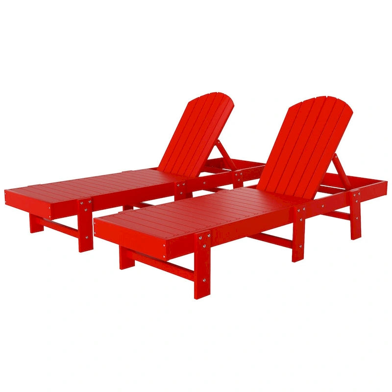 Chaise longue inclinable sans accoudoirs Polytrends Altura en polyéthylène écologique résistant aux intempéries (ensemble de 2)