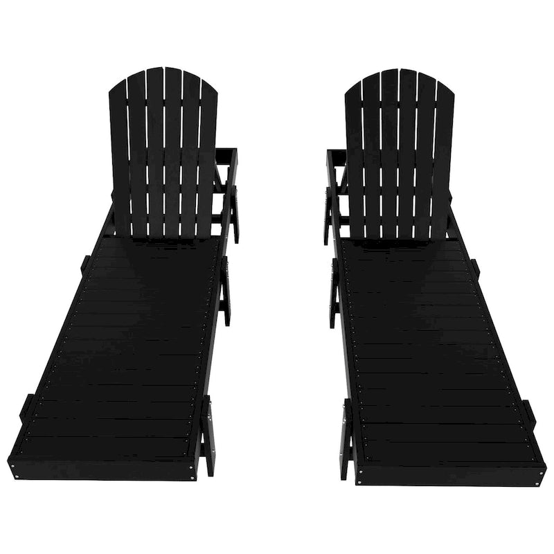 Chaise longue inclinable sans accoudoirs Polytrends Altura en polyéthylène écologique résistant aux intempéries (ensemble de 2)
