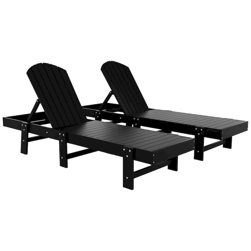 Chaise longue inclinable sans accoudoirs Polytrends Altura en polyéthylène écologique résistant aux intempéries (ensemble de 2)