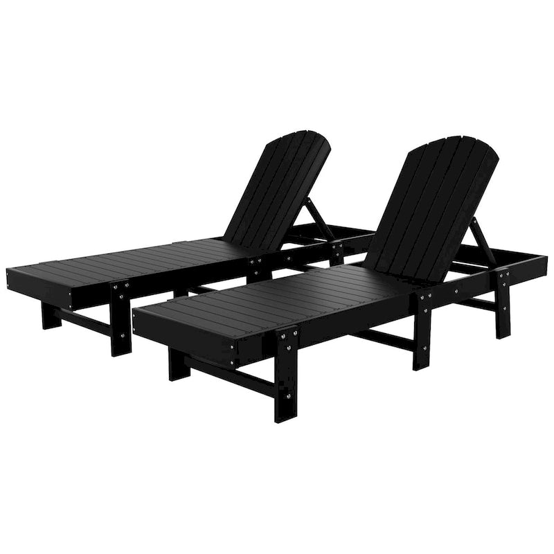 Chaise longue inclinable sans accoudoirs Polytrends Altura en polyéthylène écologique résistant aux intempéries (ensemble de 2)