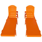 Chaise longue inclinable sans accoudoirs Polytrends Altura en polyéthylène écologique résistant aux intempéries (ensemble de 2)