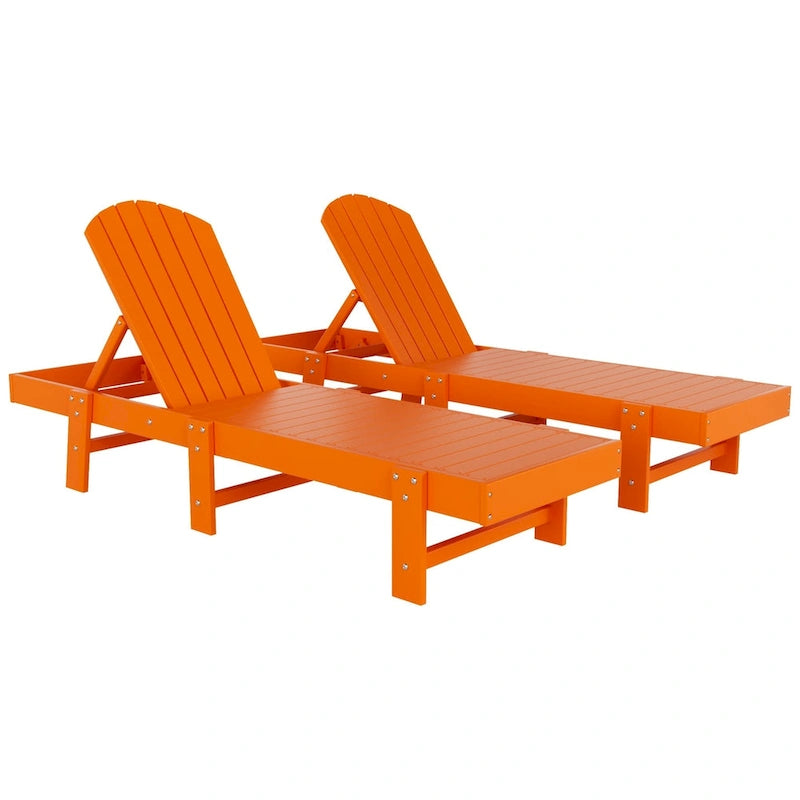 Chaise longue inclinable sans accoudoirs Polytrends Altura en polyéthylène écologique résistant aux intempéries (ensemble de 2)
