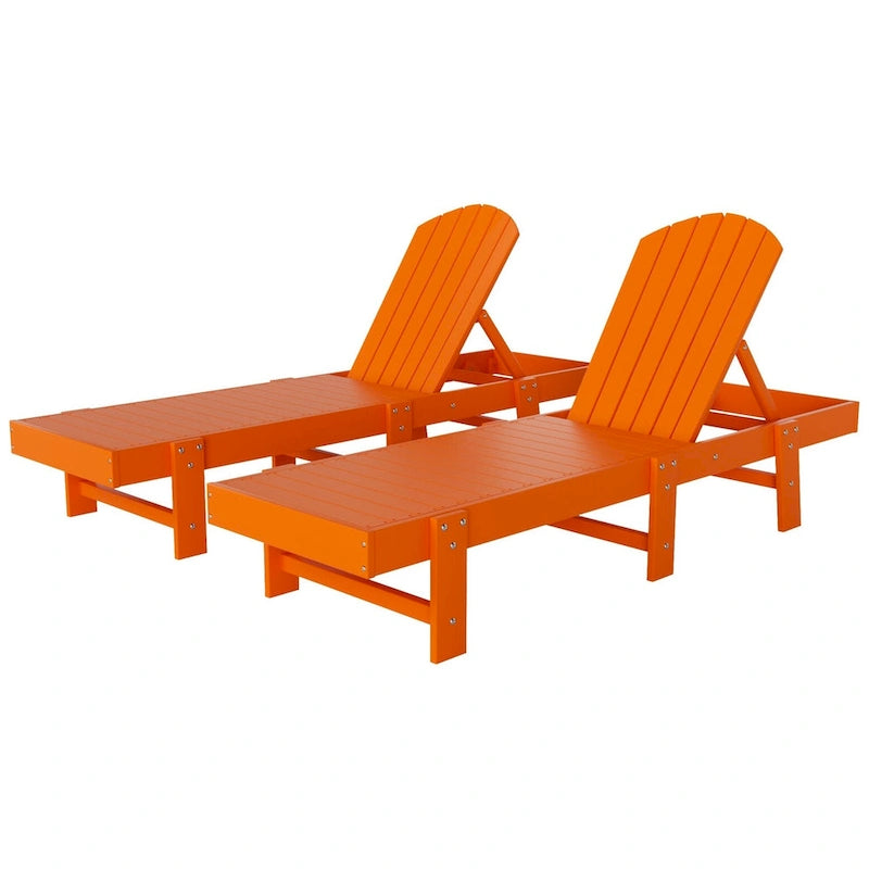 Chaise longue inclinable sans accoudoirs Polytrends Altura en polyéthylène écologique résistant aux intempéries (ensemble de 2)