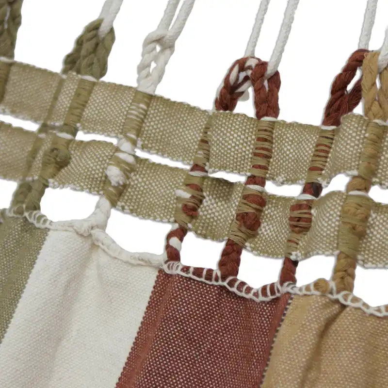 Hamac double en coton à rayures discrètes NOVICA, fait main, Brésil - 98 cm L x 79 cm l