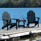 3 Piece Set Outdoor Adirondack Chairs and Folding Side Table