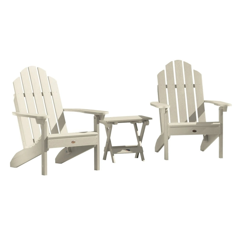 Ensemble de 3 pièces comprenant des chaises Adirondack d'extérieur et une table d'appoint pliante