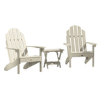 Ensemble de 3 pièces comprenant des chaises Adirondack d'extérieur et une table d'appoint pliante