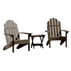 Ensemble de 3 pièces comprenant des chaises Adirondack d'extérieur et une table d'appoint pliante