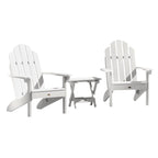 Ensemble de 3 pièces comprenant des chaises Adirondack d'extérieur et une table d'appoint pliante