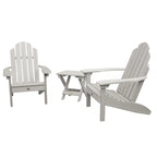 Ensemble de 3 pièces comprenant des chaises Adirondack d'extérieur et une table d'appoint pliante
