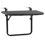 Table de balcon pliante en rotin noir CorLiving Parksville
