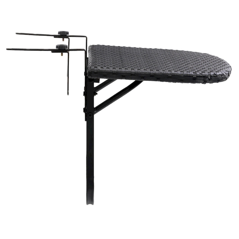Table de balcon pliante en rotin noir CorLiving Parksville