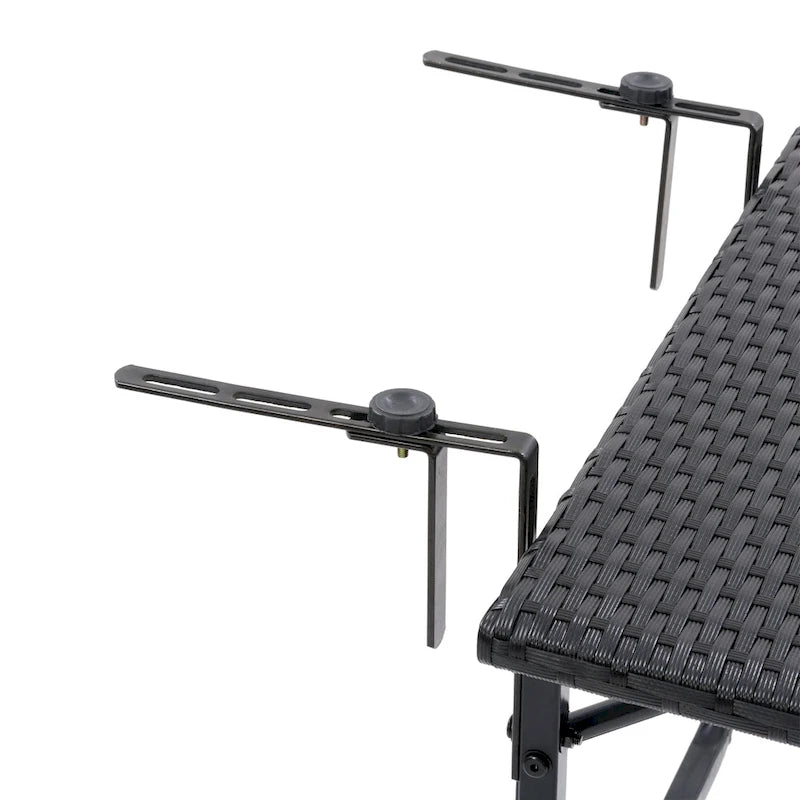 Table de balcon pliante en rotin noir CorLiving Parksville