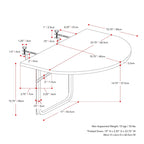 Table de balcon pliante en rotin noir CorLiving Parksville