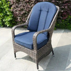 Fauteuil de jardin en osier marron 2 pièces avec coussin