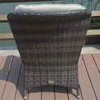 Fauteuil de jardin en osier marron 2 pièces avec coussin