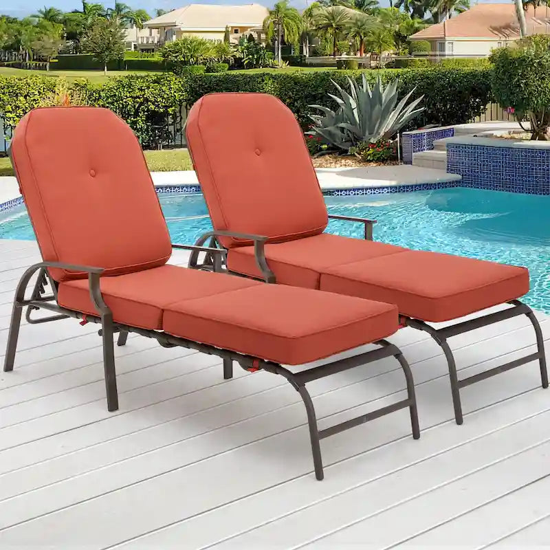Chaise longue de patio réglable AECOJOY (ensemble de 2)