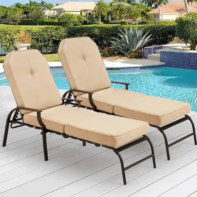 Chaise longue de patio réglable AECOJOY (ensemble de 2)