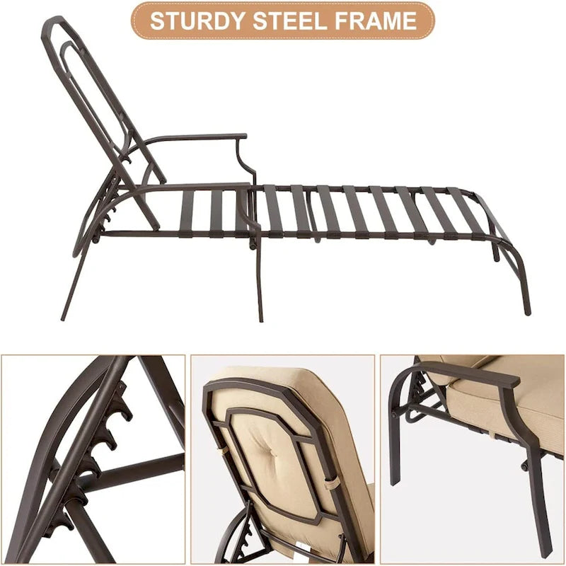 Chaise longue de patio réglable AECOJOY (ensemble de 2)