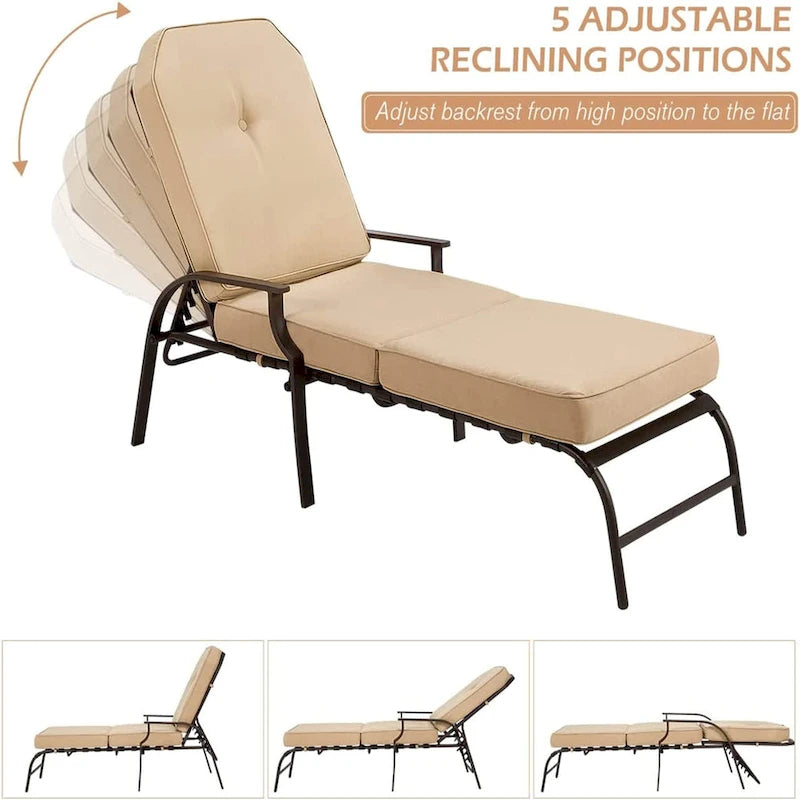 Chaise longue de patio réglable AECOJOY (ensemble de 2)