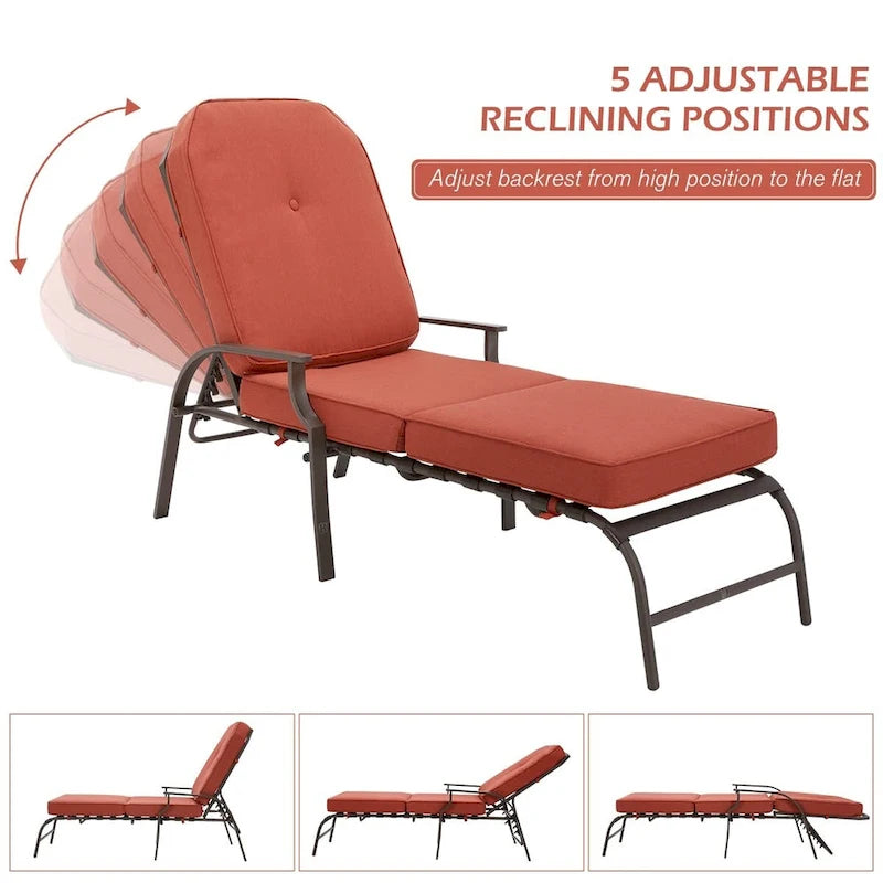 Chaise longue de patio réglable AECOJOY (ensemble de 2)