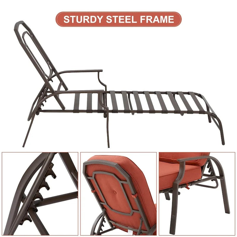 Chaise longue de patio réglable AECOJOY (ensemble de 2)