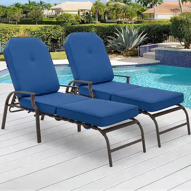 Chaise longue de patio réglable AECOJOY (ensemble de 2)