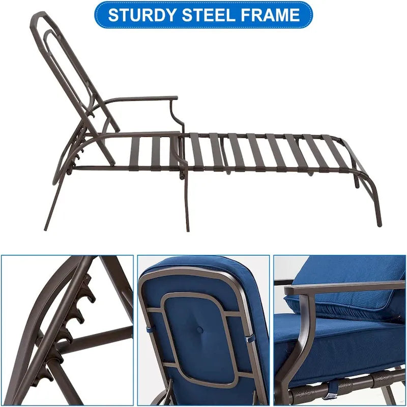 Chaise longue de patio réglable AECOJOY (ensemble de 2)