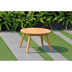 Table d'appoint ronde Amazonia Zanzibar, finition teck - 13 cm (H) x 20 cm (L) x 20 cm (l)