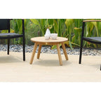 Table d'appoint ronde Amazonia Zanzibar, finition teck - 13 cm (H) x 20 cm (L) x 20 cm (l)