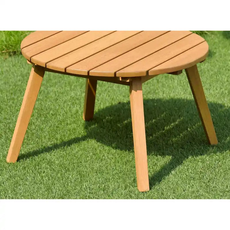 Table d'appoint ronde Amazonia Zanzibar, finition teck - 13 cm (H) x 20 cm (L) x 20 cm (l)