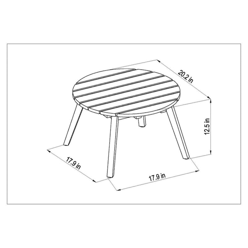 Table d'appoint ronde Amazonia Zanzibar, finition teck - 13 cm (H) x 20 cm (L) x 20 cm (l)