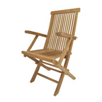 Chaise de salle à manger d'extérieur classique en teck - Pliable (lot de 2)