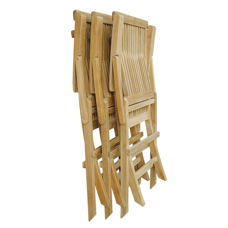 Chaise de salle à manger d'extérieur classique en teck - Pliable (lot de 2)