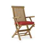 Chaise de salle à manger d'extérieur classique en teck - Pliable (lot de 2)