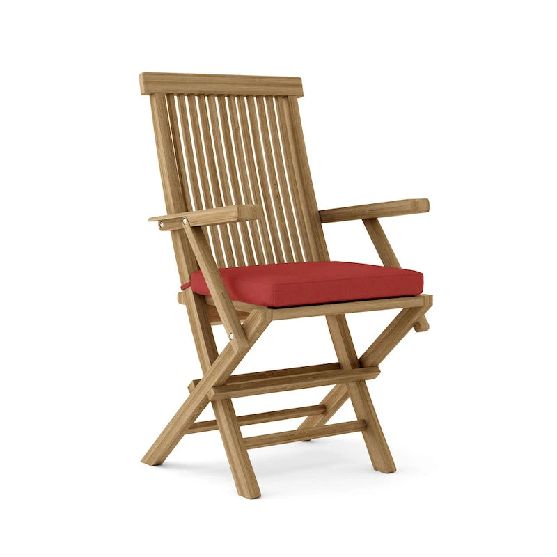 Chaise de salle à manger d'extérieur classique en teck - Pliable (lot de 2)