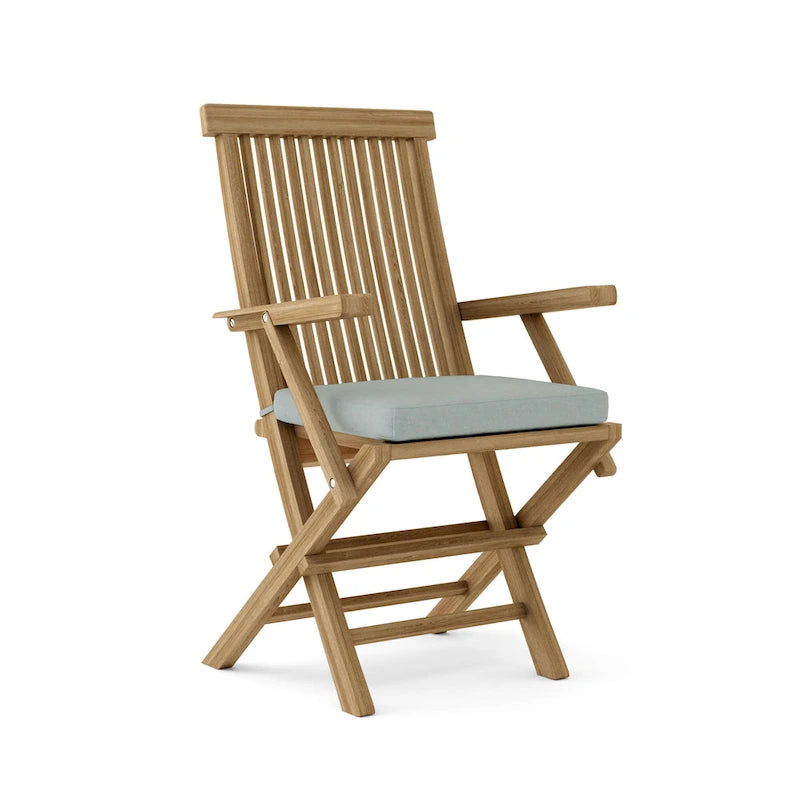 Chaise de salle à manger d'extérieur classique en teck - Pliable (lot de 2)
