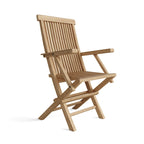 Chaise de salle à manger d'extérieur classique en teck - Pliable (lot de 2)