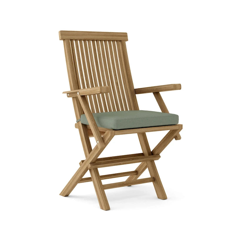 Chaise de salle à manger d'extérieur classique en teck - Pliable (lot de 2)