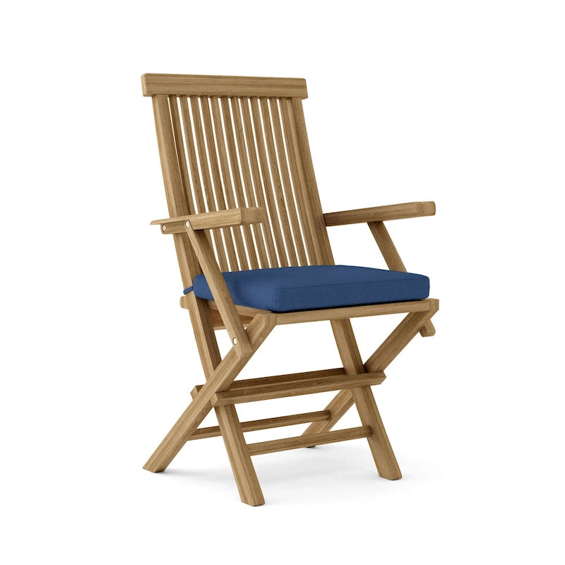 Chaise de salle à manger d'extérieur classique en teck - Pliable (lot de 2)