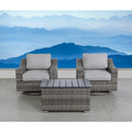 Canapé d'angle pivotant à bascule gris 3 pièces avec coussin