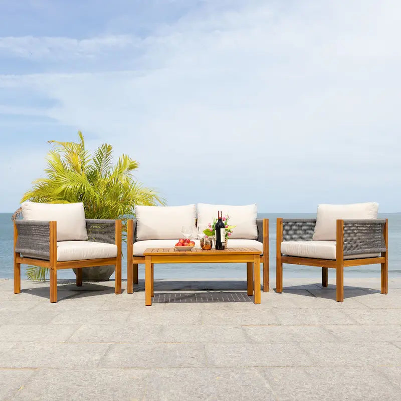 Ensemble de salon de jardin 4 pièces SAFAVIEH Hilda - 49 po L x 26 po P x 25 po H